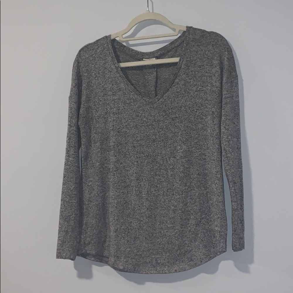Grey, soft, v-neck